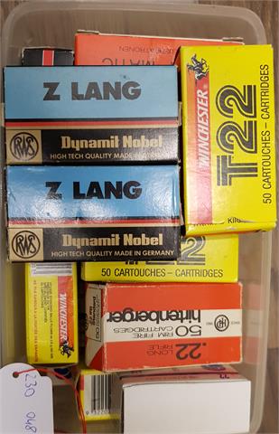 Rimfire cartriges 22 long rifle various  manufactorer convolut  § unrestricted